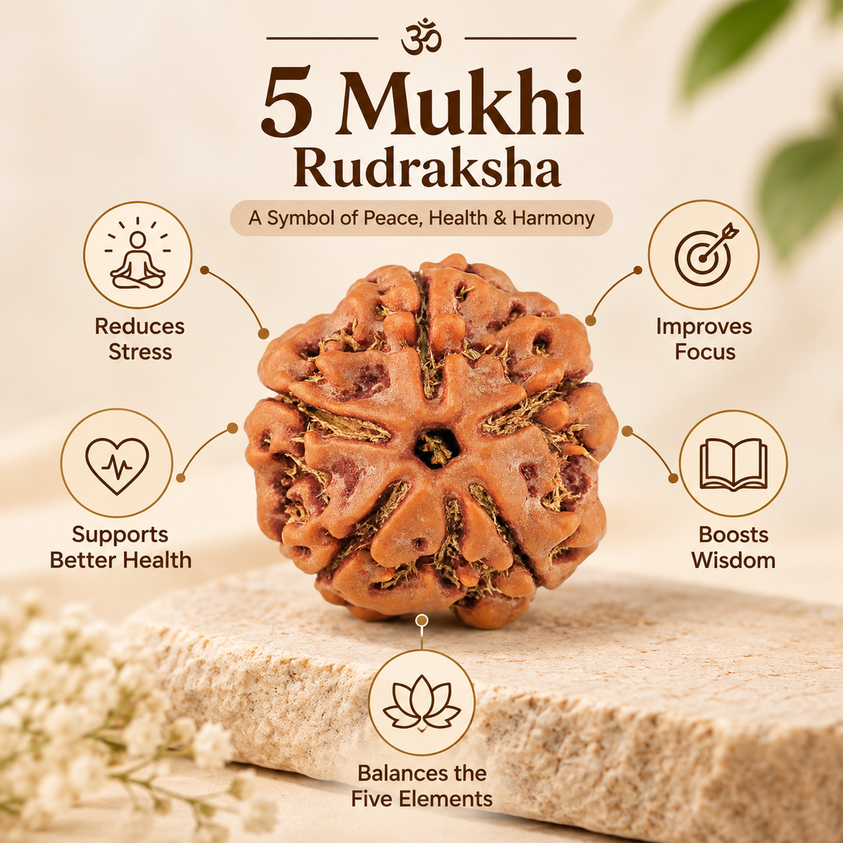 Natural 5 Mukhi Rudraksha (Nepali)