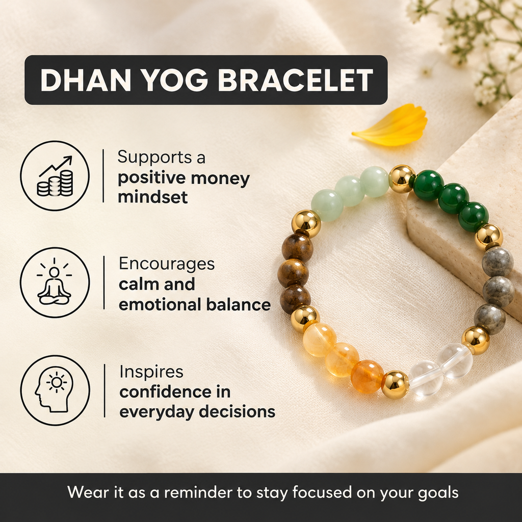 Natural Dhan Yog Crystal Bracelet – Wealth, Prosperity & Financial Abundance