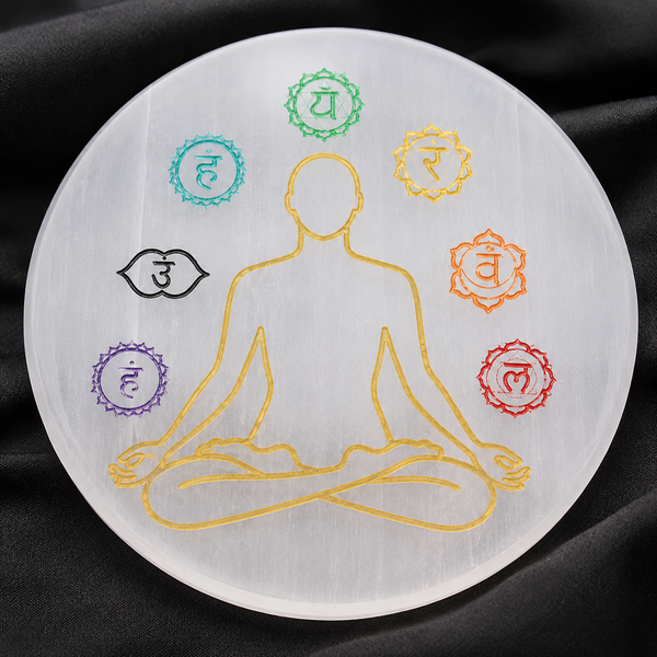 7 Chakra Selenite Charging Plate