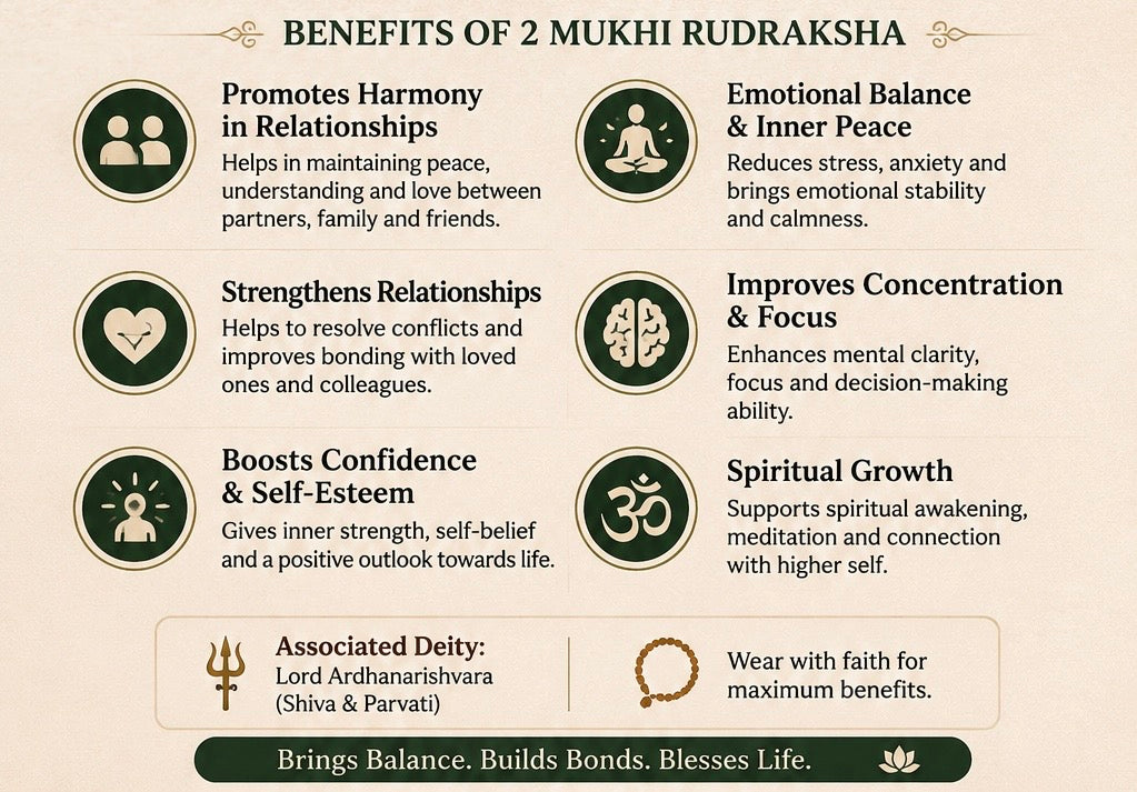 Premium 2 Mukhi Rudraksha Bead – Original Nepali