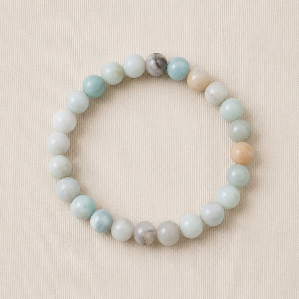 Natural Amazonite Crystal Bracelet – Calm, Confidence & Positive Energy