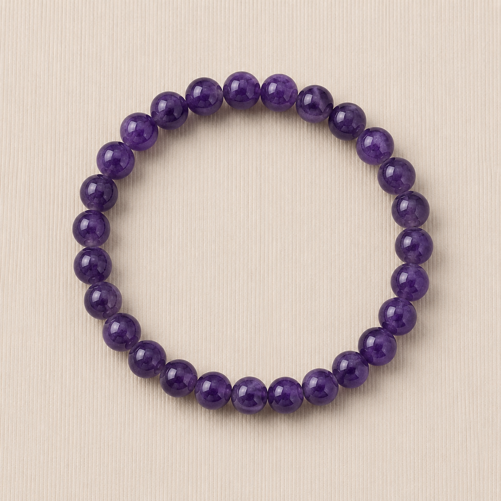 Natural Amethyst Crystal Bracelet – Peace, Intuition & Spiritual Protection