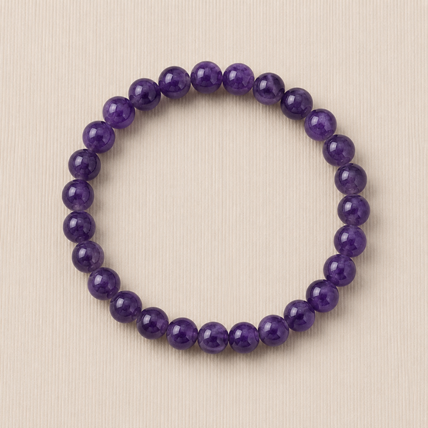 Natural Amethyst Crystal Bracelet – Peace, Intuition & Spiritual Protection
