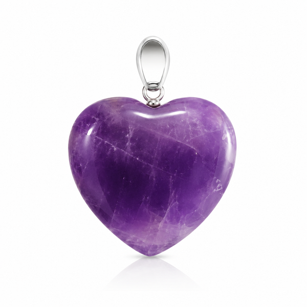 Natural Amethyst Heart Pendant – Peace, Intuition & Spiritual Protection