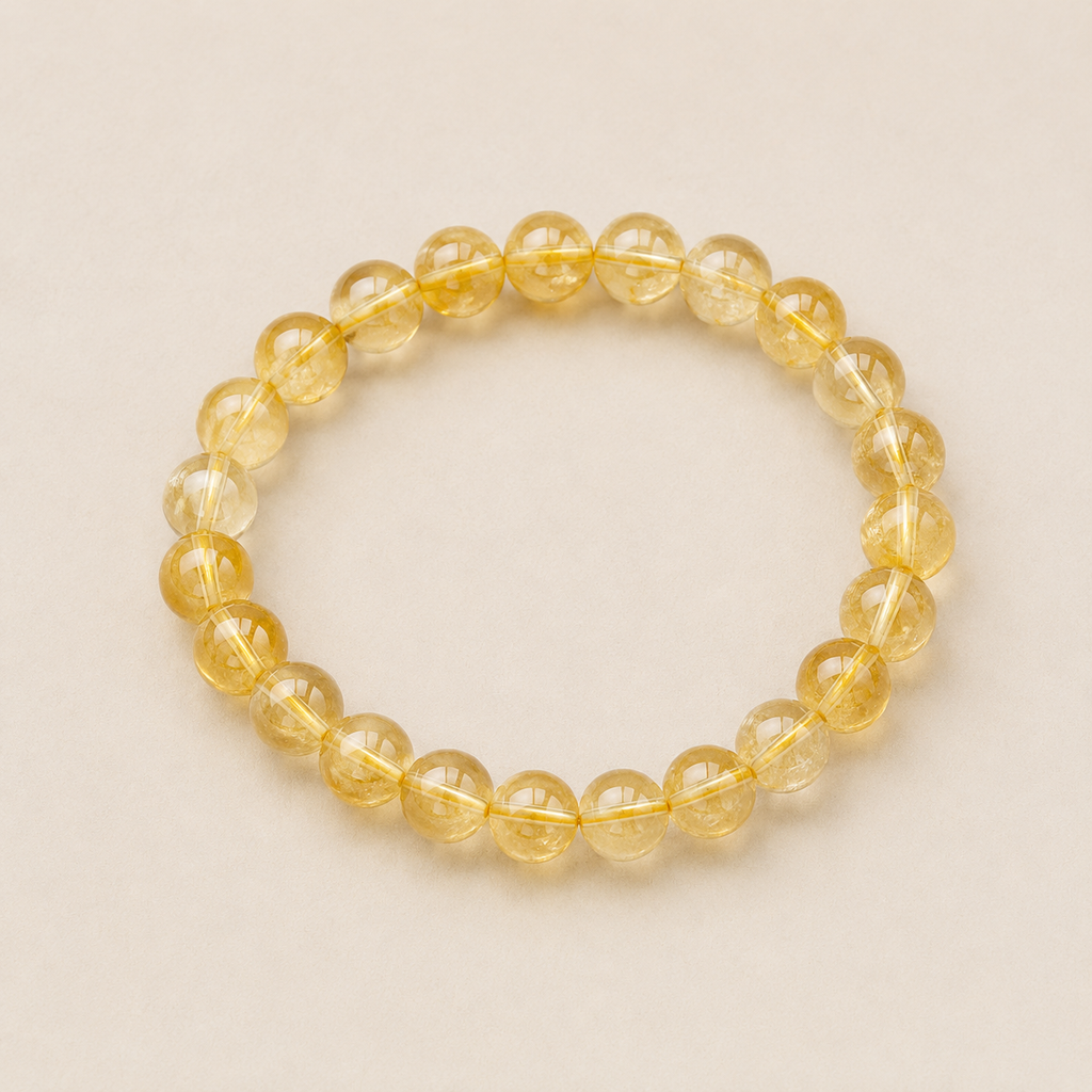 Natural Citrine Crystal Bracelet – Wealth, Abundance & Positive Energy