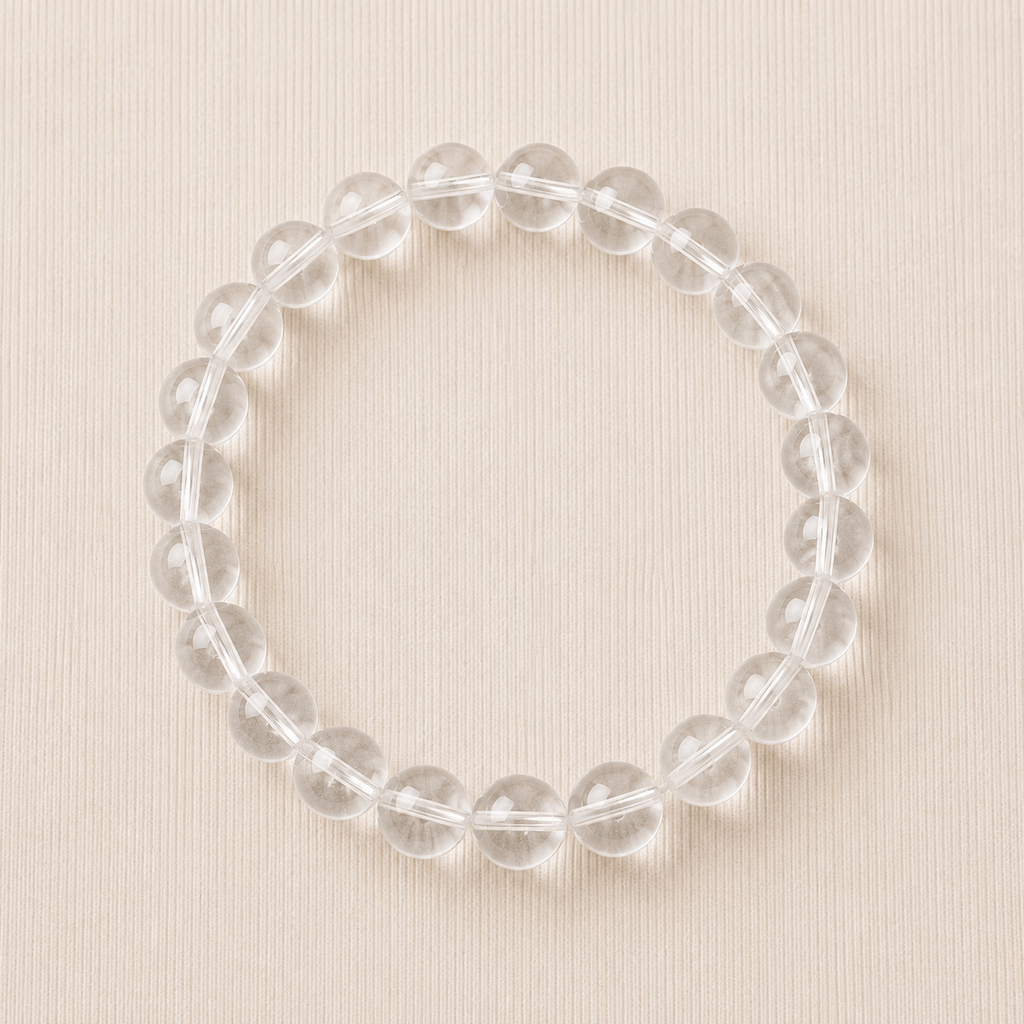 Natural Clear Quartz Crystal Bracelet – Clarity, Energy & Healing