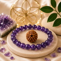 5 Mukhi Rudraksha & Amethyst Bracelet