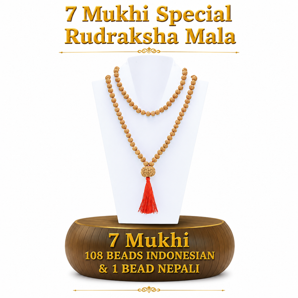 7 Mukhi Indonesian Rudraksha Mala – Prosperity, Abundance & Divine Blessings