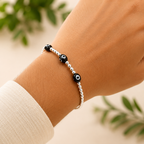 Silver Evil Eye Rakhi Bracelet | Adjustable Designer Rakhi for Brother | Premium Raksha Bandhan Gift