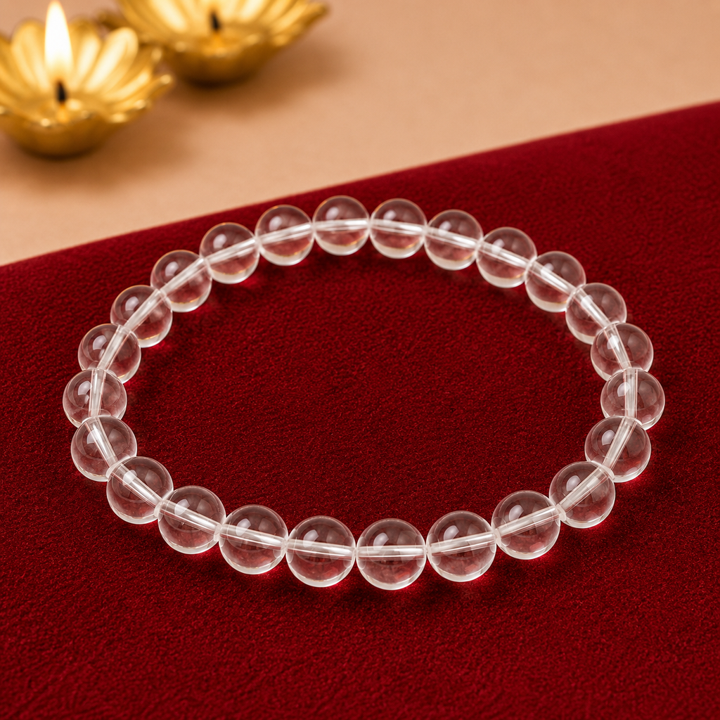 Natural Clear Quartz Crystal Bracelet – Clarity, Energy & Healing