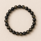 Natural Golden Obsidian Crystal Bracelet – Protection, Strength & Self-Discovery
