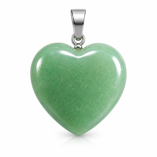 Natural Green Aventurine Heart Pendant – Luck, Prosperity & Heart Chakra Healing