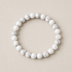 Natural Howlite Crystal Bracelet – Calm, Clarity & Inner Peace