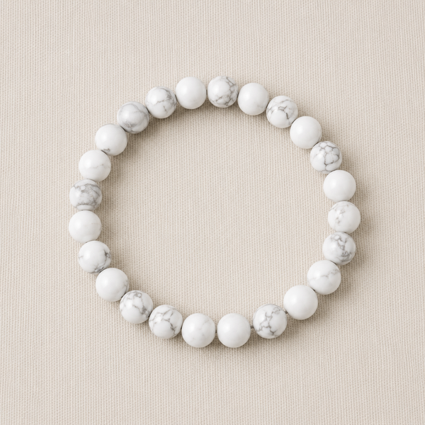 Natural Howlite Crystal Bracelet – Calm, Clarity & Inner Peace