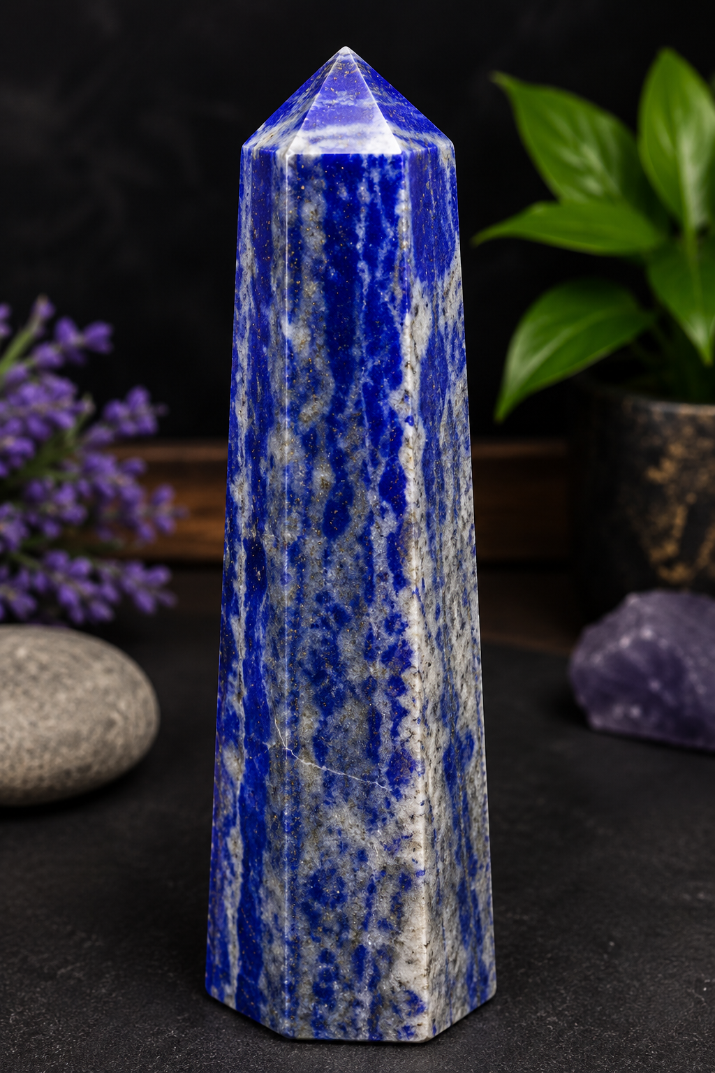 Natural Lapis Lazuli Crystal Tower – Wisdom, Truth & Spiritual Awakening