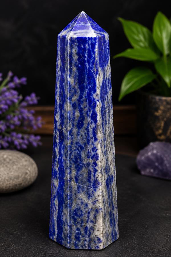 Natural Lapis Lazuli Crystal Tower – Wisdom, Truth & Spiritual Awakening