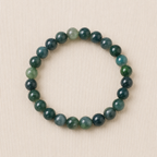 Natural Moss Agate Crystal Bracelet – Growth, Balance & Positive Energy