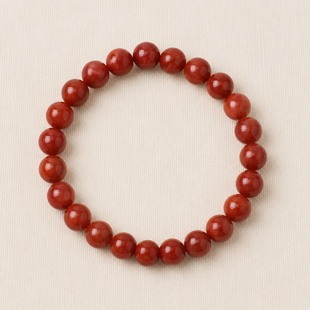 Natural Red Onyx Crystal Bracelet – Strength, Confidence & Protection