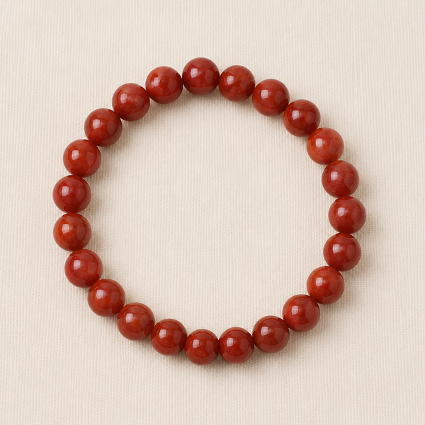 Natural Red Onyx Crystal Bracelet – Strength, Confidence & Protection
