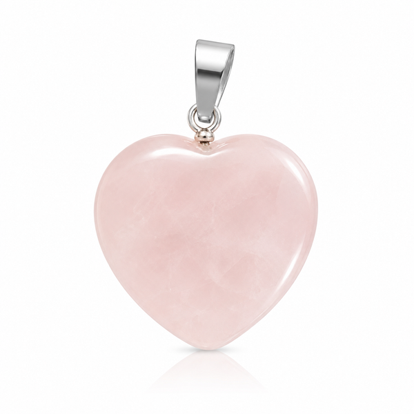 Natural Rose Quartz Heart Pendant – Love, Healing & Heart Chakra Energy