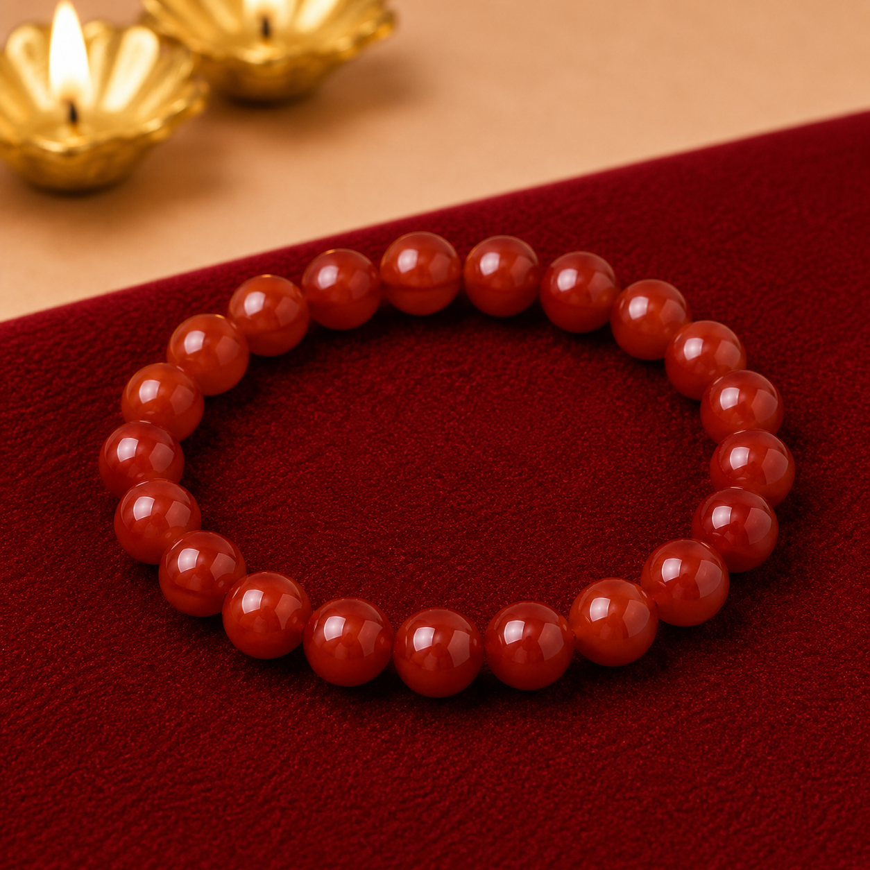 Natural Red Onyx Crystal Bracelet – Strength, Confidence & Protection
