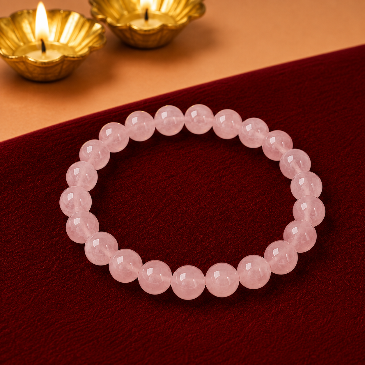Premium Rose Quartz Crystal Bracelet – Love & Positive Energy