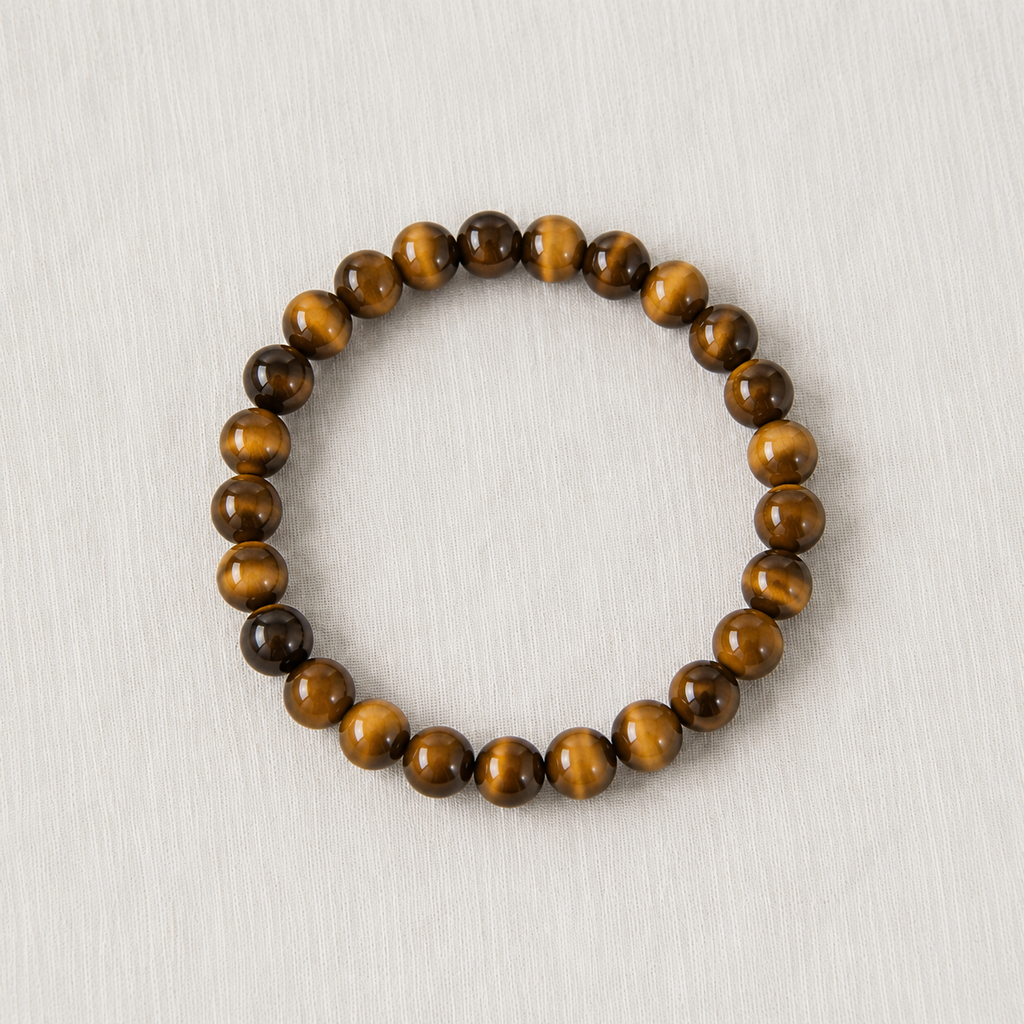 Natural Tiger Eye Crystal Bracelet – Strength, Focus & Protection