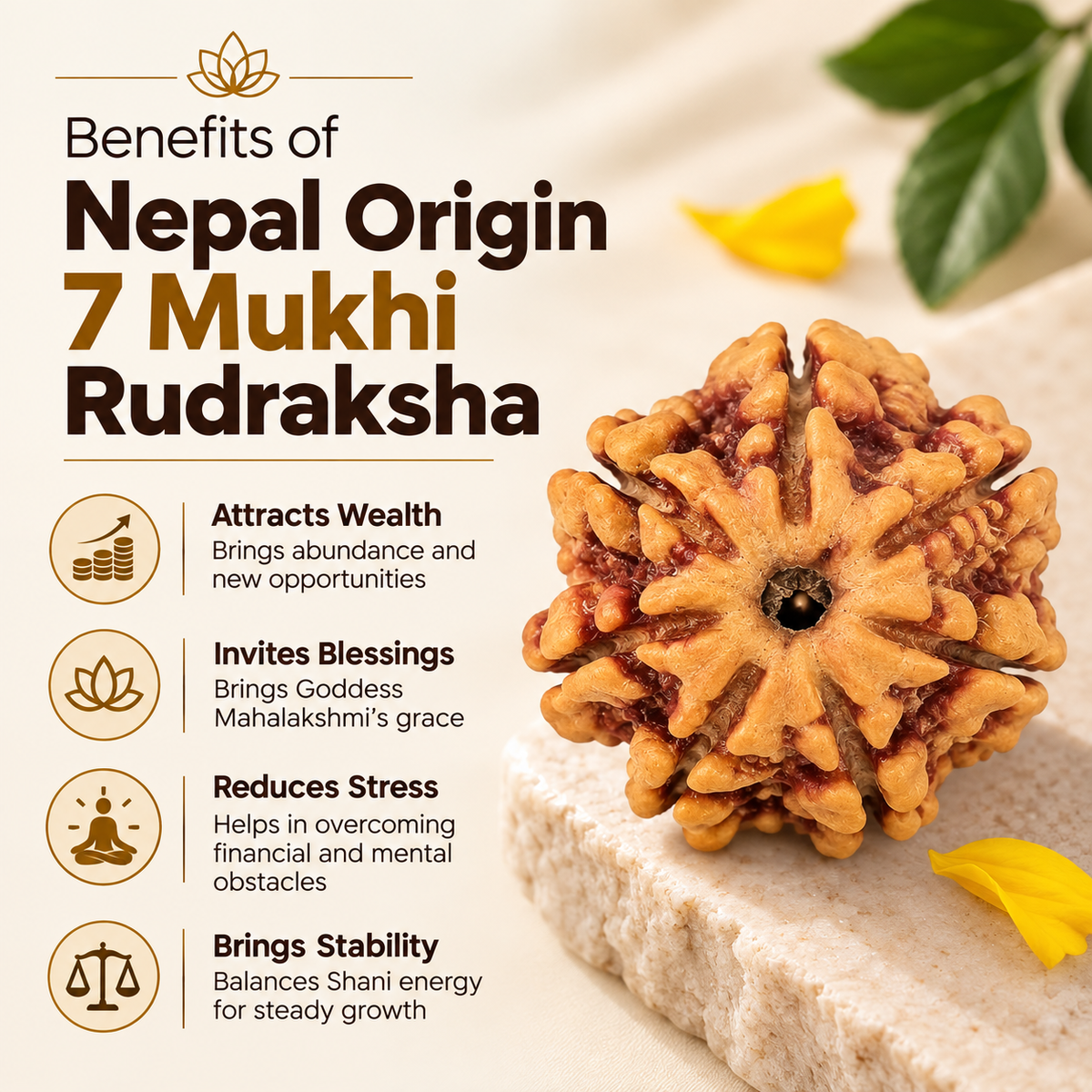 Natural 7 Mukhi Rudraksha (Nepali)